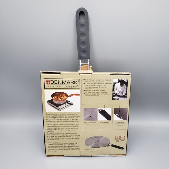 NEW Denmark 8-inch Induction Interface Disk of Stainless Steel with Rubber Grip - Picture 3 of 11